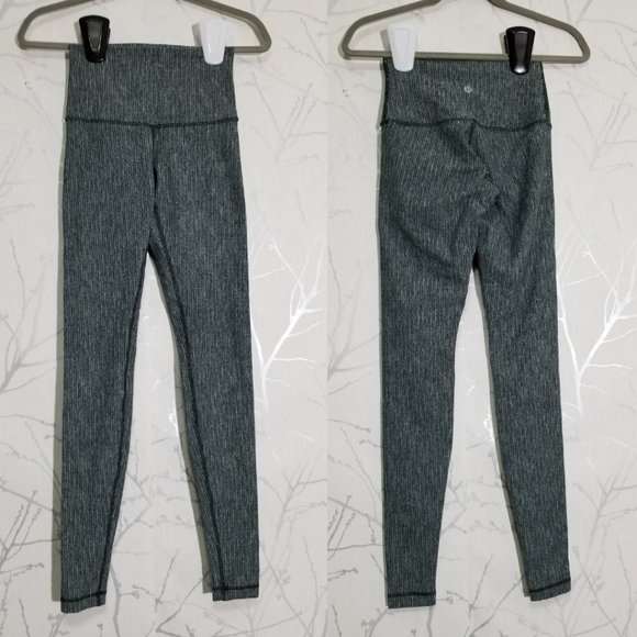 Lululemon Green Coco Pique High Rise Roll Down Wunder Under Tights - Picture 2 of 6